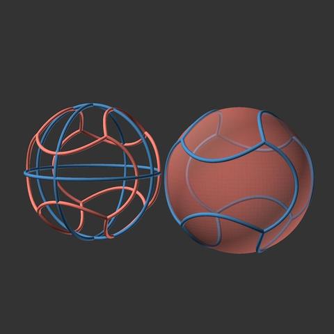 openscad renderview of some ball surface pattern