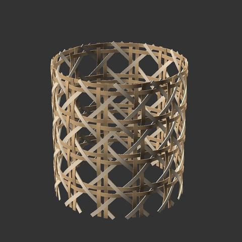 openscad renderview showing the vienna canework pattern along a circle.