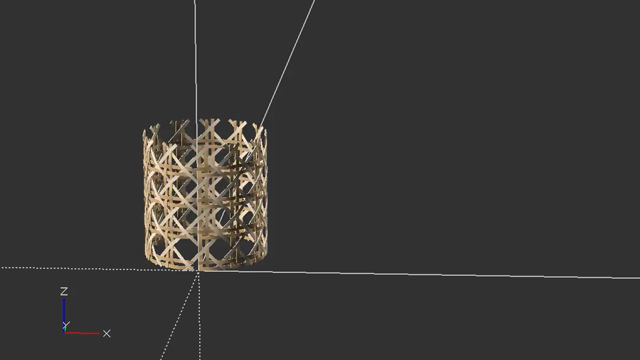 openscad animation where the weaved pattern is bend to a circular shape